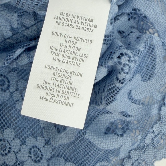 Aerie Show Off Paisley Lace Padded Plunge Tank Top Blue Sz S - Picture 6 of 9